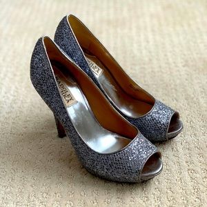BADGLEY MISCHKA Sparkling Peep-Toe Heels